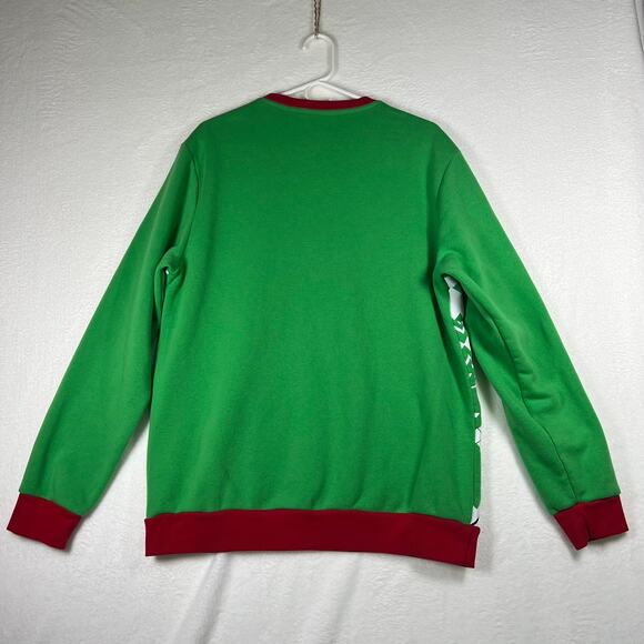 Peanuts Hybrid Holiday Sweatshirt Christmas Joe Cool Snoopy Size Large Green Red - Picture 2 of 5